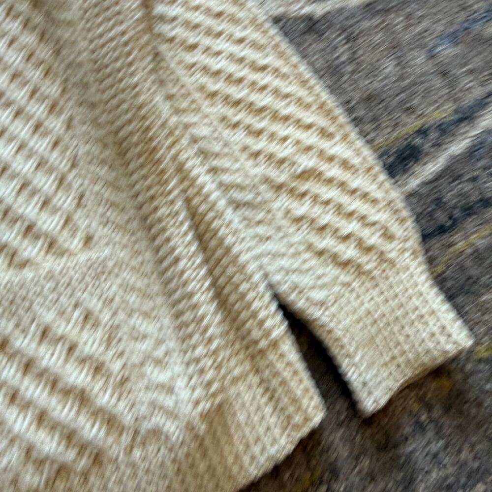 Vintage 80's Cardery Hand Knit Pure Wool Ireland Cream Knit Cardigan Sweater M - Picture 6 of 10